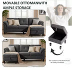 Canapé trois places Dyonery de style moderne de 194 cm avec accoudoirs et oreillers en chenille beige