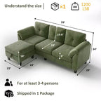 Canapé trois places Dyonery de style moderne de 194 cm avec accoudoirs et oreillers en chenille beige