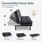 Canapé-lit convertible Dyonery Futon, Canapé-lit en lin avec mousse à mémoire de forme, Dossier et accoudoirs réglables, Petit canapé-lit multifonctionnel