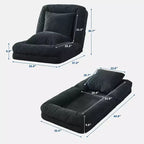 Canapé-lit paresseux réglable en chenille pour adultes, avec 2 oreillers, 5 positions