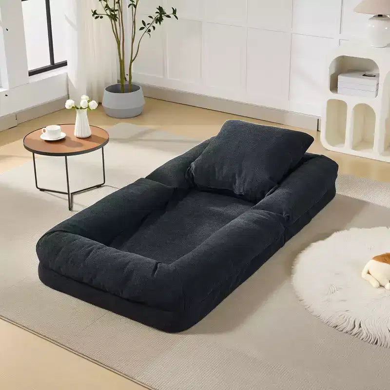 Canapé-lit paresseux réglable en chenille pour adultes, avec 2 oreillers, 5 positions