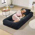Canapé-lit paresseux réglable en chenille pour adultes, avec 2 oreillers, 5 positions