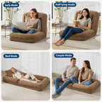 Canapé-lit paresseux réglable en chenille pour adultes, avec 2 oreillers, 5 positions