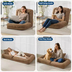 Canapé-lit paresseux réglable en chenille pour adultes, avec 2 oreillers, 5 positions