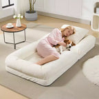 Canapé-lit paresseux réglable en chenille pour adultes, avec 2 oreillers, 5 positions