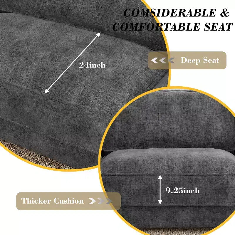 Dyonery Cloud Canapé d'angle modulaire avec poufs, en forme de L/U, canapé convertible minimaliste et confortable à assise large et profonde pour salon