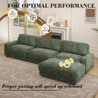 Dyonery Cloud Canapé d'angle modulaire avec poufs, en forme de L/U, canapé convertible minimaliste et confortable à assise large et profonde pour salon