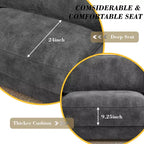 Dyonery Cloud Canapé d'angle modulaire avec poufs, en forme de L/U, canapé convertible minimaliste et confortable à assise large et profonde pour salon