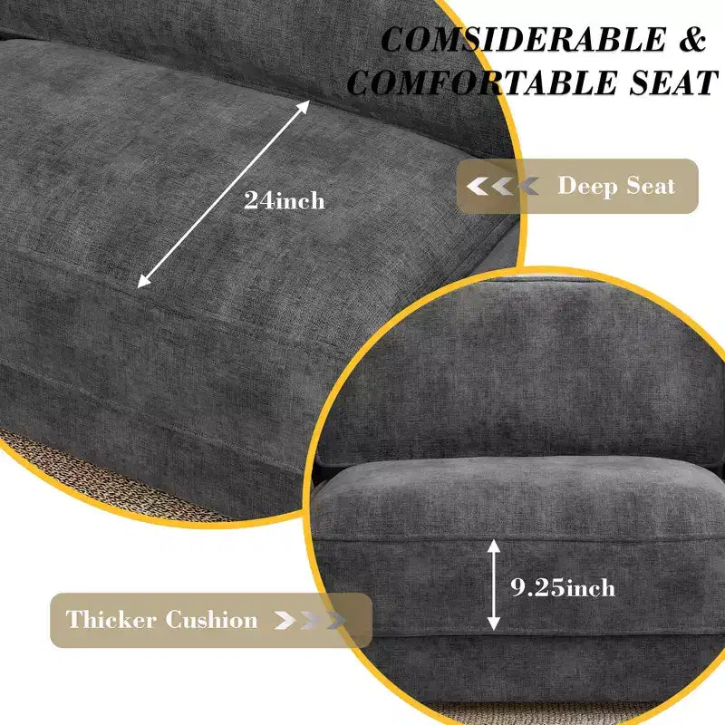Dyonery Cloud Canapé d'angle modulaire avec poufs, en forme de L/U, canapé convertible minimaliste et confortable à assise large et profonde pour salon