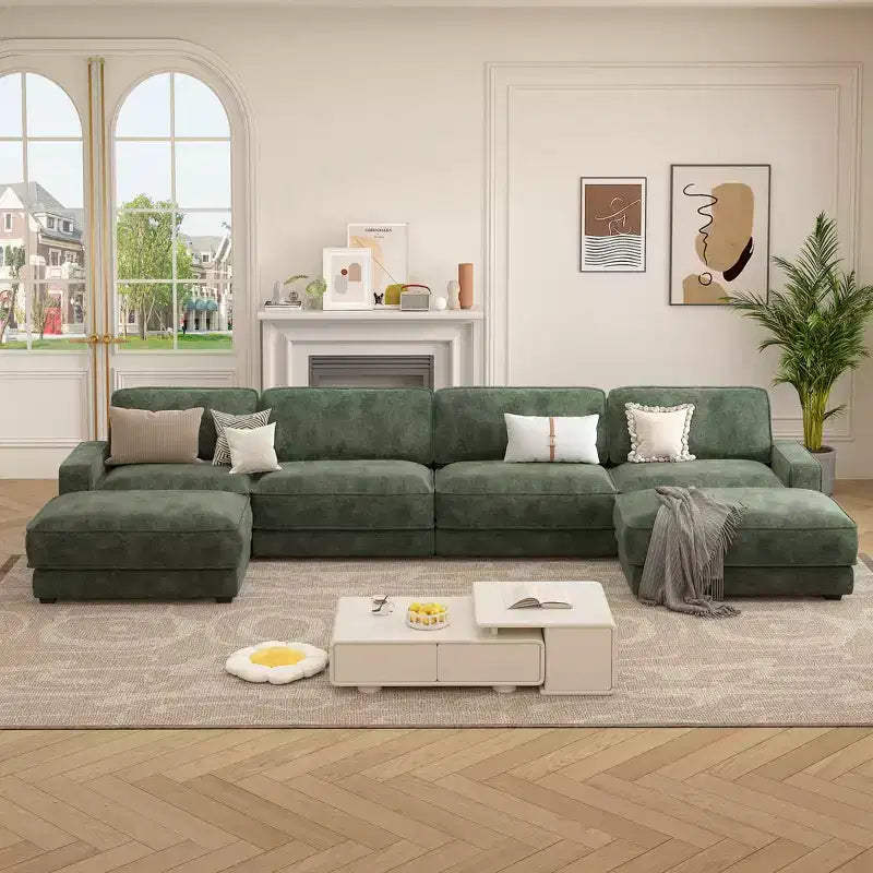 Dyonery Cloud Modular Sectional Sofa Couch with Ottomans,L/U-Shaped Couch,Minimalist Wide Deep Seat Comfy Convertible Couches for LivingRoom