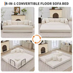 78.7 Boneless Corduroy 4-in-1 Sleeper Sofa Bed, Folding Floor Futon Loveseat with Pillows (No Assembly)