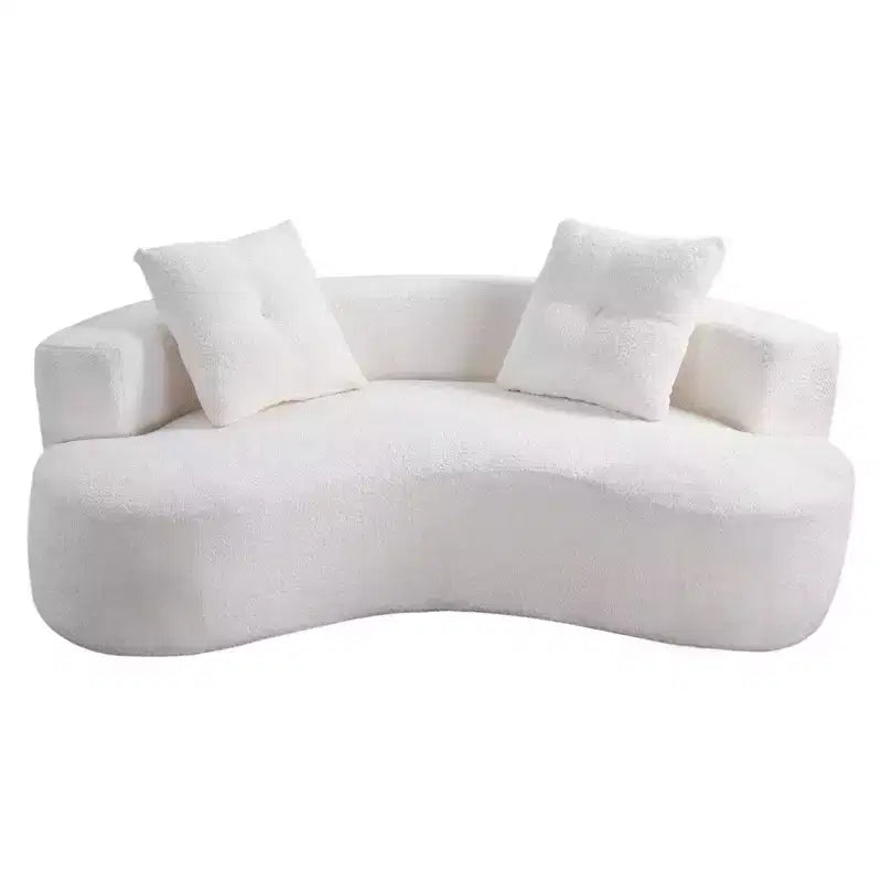 GDFStudio Danilo Modern 80 3-Seater Boucle Upholstered Boneless Sofa with 2 Pillows