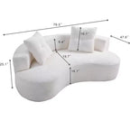 GDFStudio Danilo Modern 80 3-Seater Boucle Upholstered Boneless Sofa with 2 Pillows