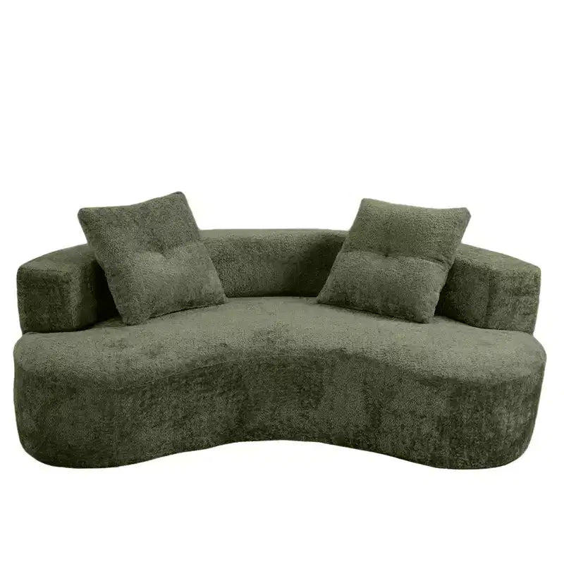GDFStudio Danilo Modern 80 3-Seater Boucle Upholstered Boneless Sofa with 2 Pillows
