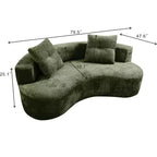 GDFStudio Danilo Modern 80 3-Seater Boucle Upholstered Boneless Sofa with 2 Pillows