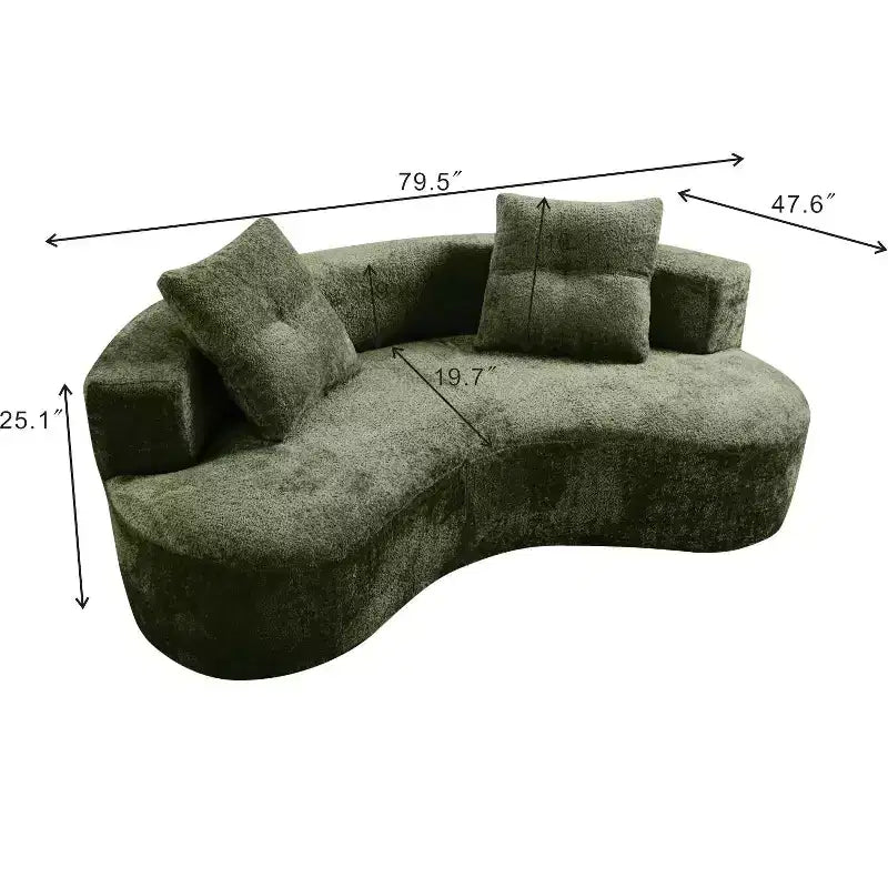 GDFStudio Danilo Modern 80 3-Seater Boucle Upholstered Boneless Sofa with 2 Pillows