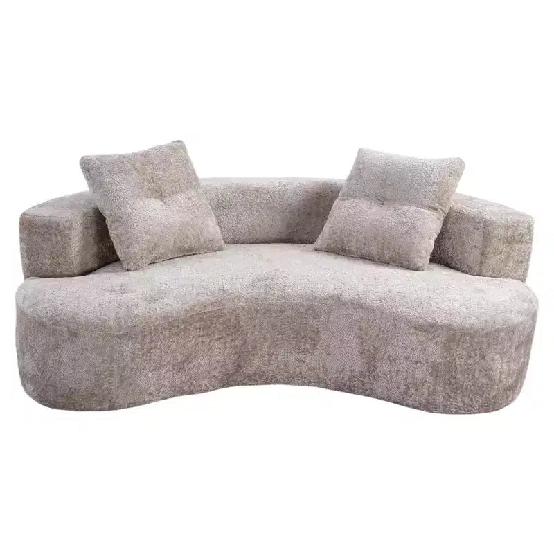 GDFStudio Danilo Modern 80 3-Seater Boucle Upholstered Boneless Sofa with 2 Pillows