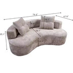 GDFStudio Danilo Modern 80 3-Seater Boucle Upholstered Boneless Sofa with 2 Pillows