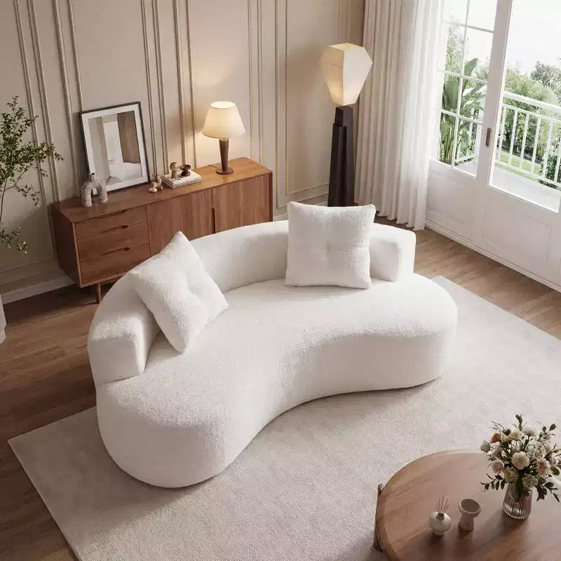 GDFStudio Danilo Modern 80 3-Seater Boucle Upholstered Boneless Sofa with 2 Pillows