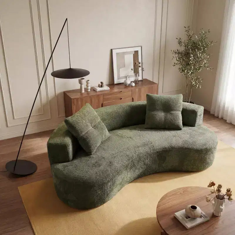GDFStudio Danilo Modern 80 3-Seater Boucle Upholstered Boneless Sofa with 2 Pillows