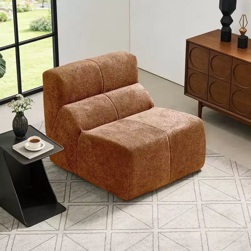 MAYEERTY Canapé sectionnel modulable personnalisable en velours, emballage compressé, canapé moderne bicolore