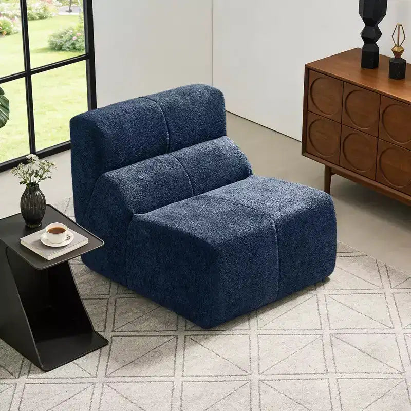 MAYEERTY Canapé sectionnel modulable personnalisable en velours, emballage compressé, canapé moderne bicolore