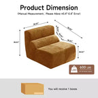 MAYEERTY Canapé sectionnel modulable personnalisable en velours, emballage compressé, canapé moderne bicolore