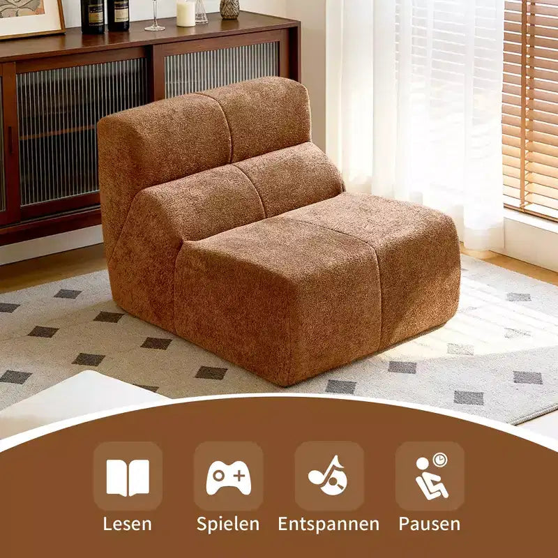 MAYEERTY Canapé sectionnel modulable personnalisable en velours, emballage compressé, canapé moderne bicolore