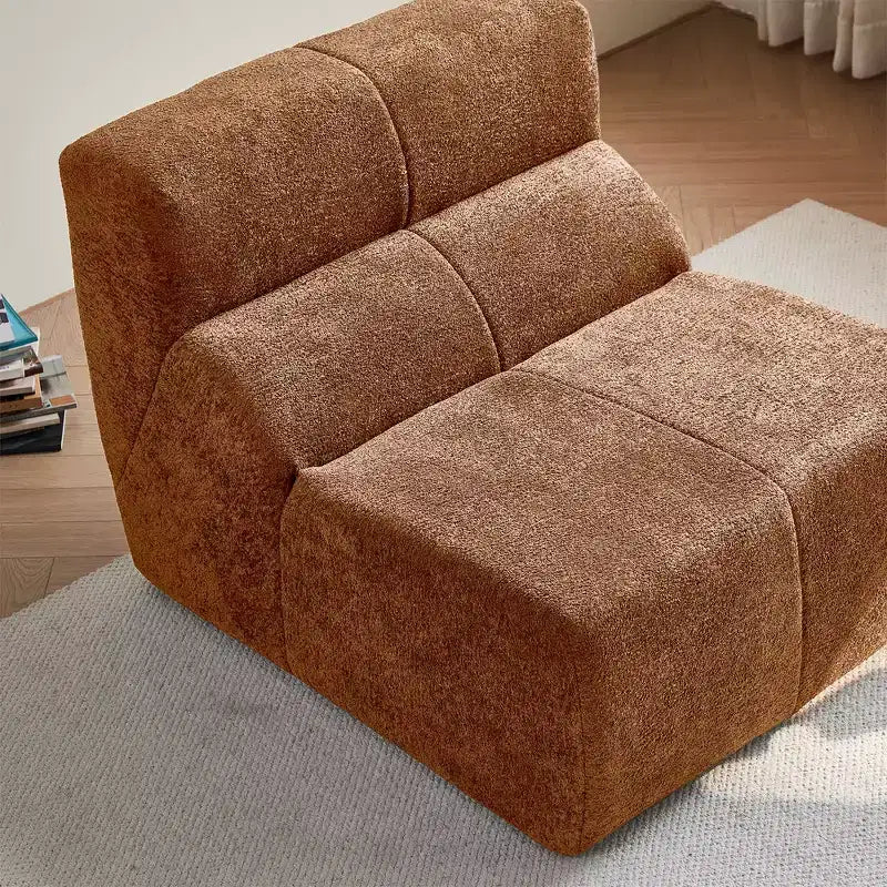 MAYEERTY Canapé sectionnel modulable personnalisable en velours, emballage compressé, canapé moderne bicolore