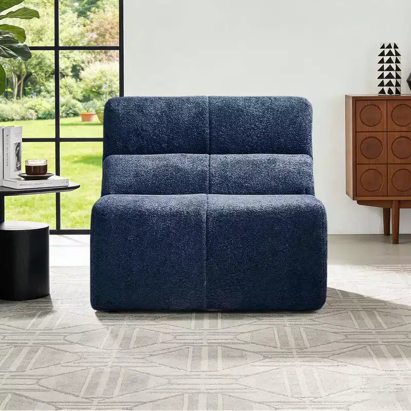 MAYEERTY Canapé sectionnel modulable personnalisable en velours, emballage compressé, canapé moderne bicolore