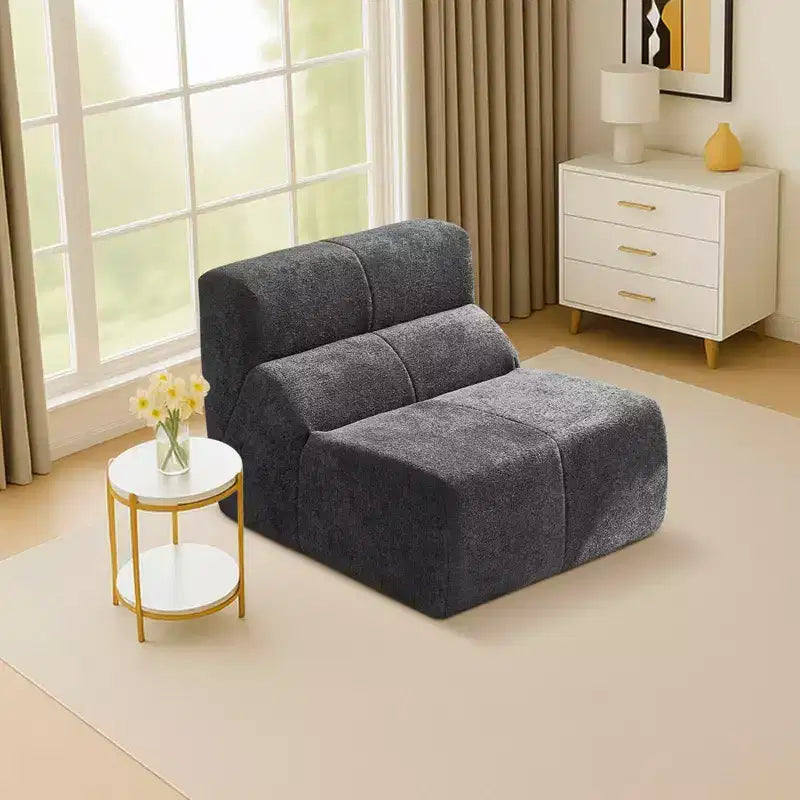 MAYEERTY Canapé sectionnel modulable personnalisable en velours, emballage compressé, canapé moderne bicolore