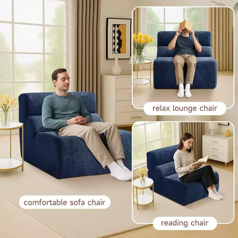 MAYEERTY Canapé sectionnel modulable personnalisable en velours, emballage compressé, canapé moderne bicolore