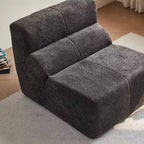 MAYEERTY Canapé sectionnel modulable personnalisable en velours, emballage compressé, canapé moderne bicolore