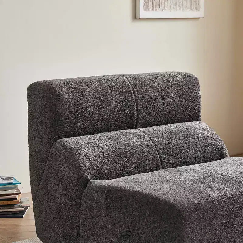 MAYEERTY Canapé sectionnel modulable personnalisable en velours, emballage compressé, canapé moderne bicolore
