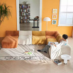 MAYEERTY Canapé sectionnel modulable personnalisable en velours, emballage compressé, canapé moderne bicolore
