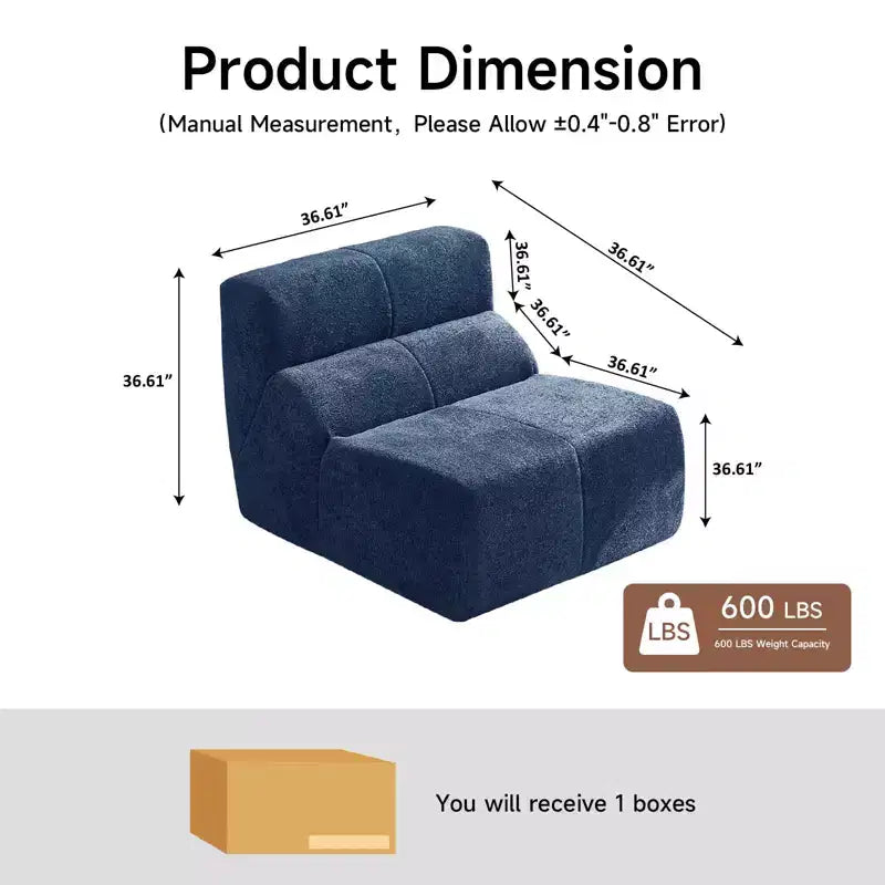 MAYEERTY Canapé sectionnel modulable personnalisable en velours, emballage compressé, canapé moderne bicolore