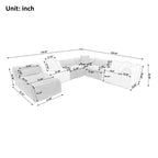 MAYEERTY Canapé sectionnel modulable personnalisable en velours, emballage compressé, canapé moderne bicolore