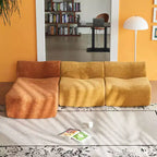 MAYEERTY Canapé sectionnel modulable personnalisable en velours, emballage compressé, canapé moderne bicolore