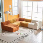 MAYEERTY Canapé sectionnel modulable personnalisable en velours, emballage compressé, canapé moderne bicolore