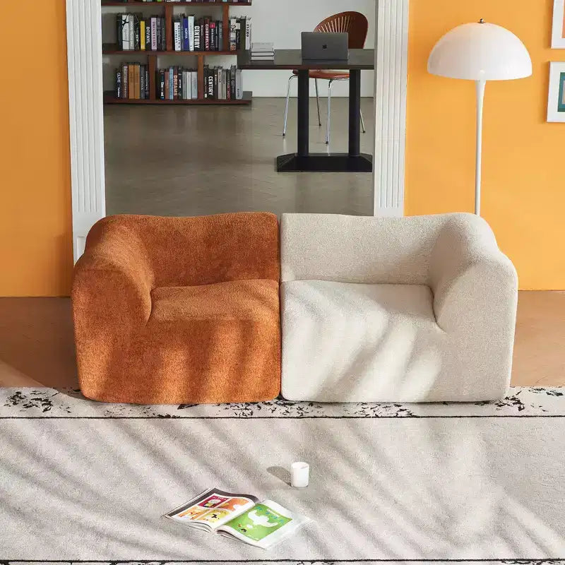 MAYEERTY Canapé sectionnel modulable personnalisable en velours, emballage compressé, canapé moderne bicolore
