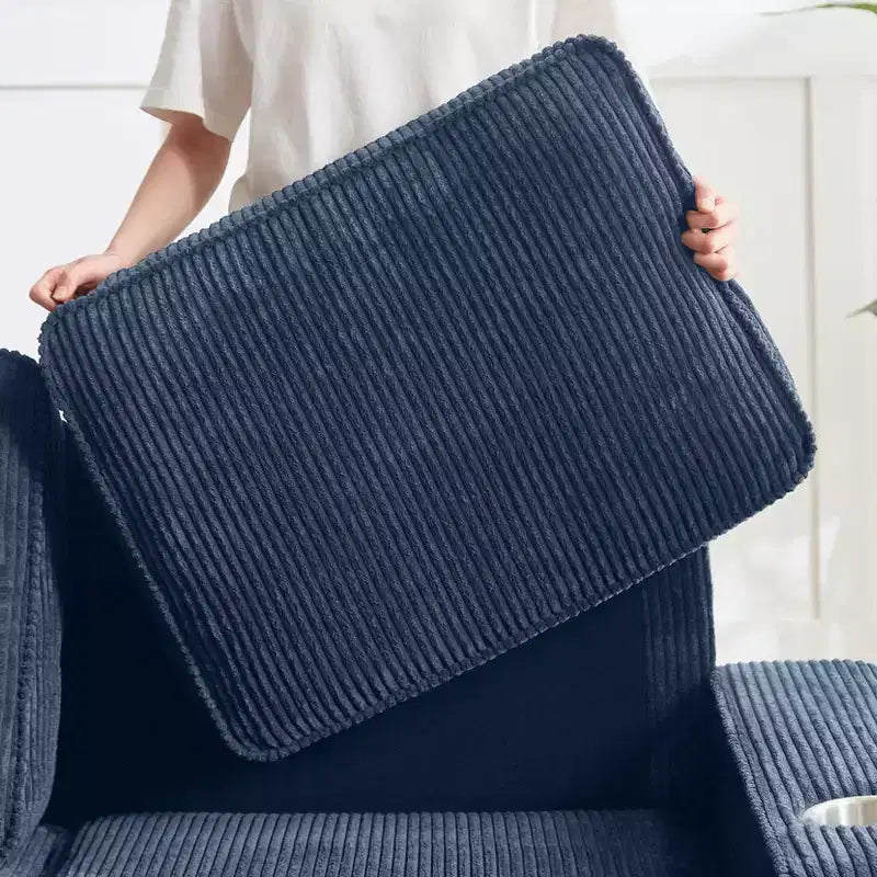 GDFStudio Everly 84 Corduroy Couch with Built-In Cup Holders