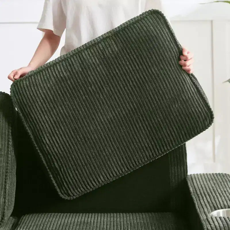 GDFStudio Everly 84 Corduroy Couch with Built-In Cup Holders