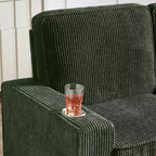GDFStudio Everly 84 Corduroy Couch with Built-In Cup Holders