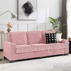 GDFStudio Everly 84 Corduroy Couch with Built-In Cup Holders