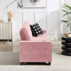 GDFStudio Everly 84 Corduroy Couch with Built-In Cup Holders