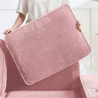 GDFStudio Everly 84 Corduroy Couch with Built-In Cup Holders