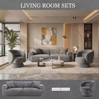 91 Modern Sofa Couch, Comfy Deep Seat Teddy Cloud Sofa, Upholstered 3-Seater Boucle Couch, Oversized Loveseat for Living Room, Bedroom