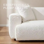 91 Modern Sofa Couch, Comfy Deep Seat Teddy Cloud Sofa, Upholstered 3-Seater Boucle Couch, Oversized Loveseat for Living Room, Bedroom