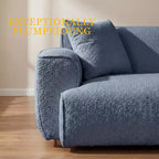 91 Modern Sofa Couch, Comfy Deep Seat Teddy Cloud Sofa, Upholstered 3-Seater Boucle Couch, Oversized Loveseat for Living Room, Bedroom