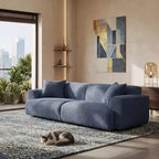 91 Modern Sofa Couch, Comfy Deep Seat Teddy Cloud Sofa, Upholstered 3-Seater Boucle Couch, Oversized Loveseat for Living Room, Bedroom